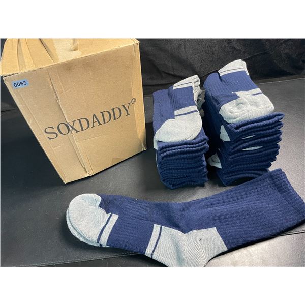 1 Box of Soxdaddy Men's Active Cotton Crew Socks - 10 Pairs - New