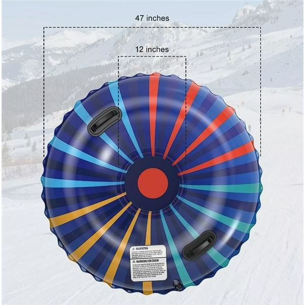 1 Kuptone Inflatable Heavy-Duty Snow Tube for Adults - 47" Size - Brand New