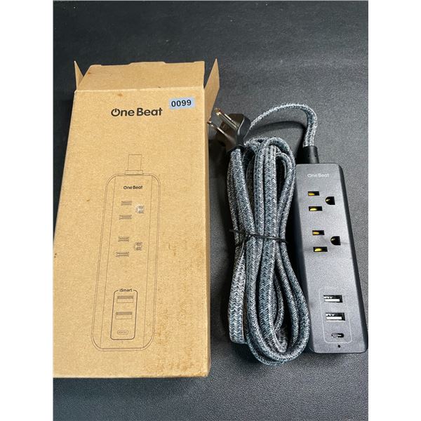 1 Multi-Outlet Power Bar with 10FT Cord & Flat Plug - 2 Outlets, 3 USB Ports, & 1 USB-C - New