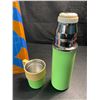 Image 2 : 1 Insulated Water Bottle with Cup - 21oz Double-Wall Thermal Water Bottle for Hot/Cold Drinks- Green