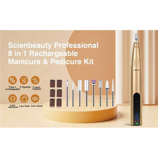 1 Portable Electric Nail Drill Kit by Scienbeauty (Model: BK-A06) - High-Power Nail Drill - New