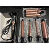 Image 4 : 1 Interchangeable Hair Curling Wand Set with Heat Proof Glove - 5 Assorted Barrels Included - New!