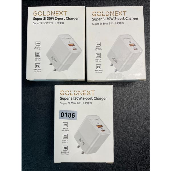 3 Goldnext Super SI 30W 2-Port Charging Blocks - Brand New