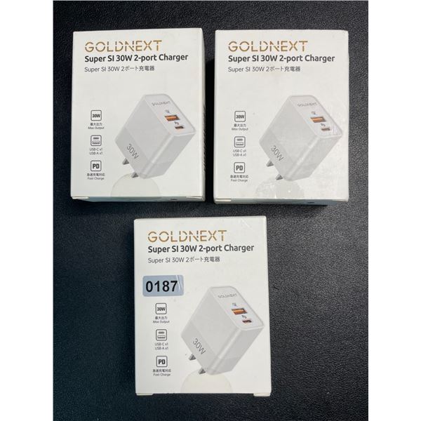 3 Goldnext Super SI 30W 2-Port Charging Blocks - Brand New