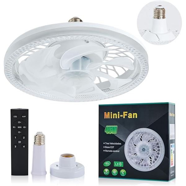 1 Socket Fan Ceiling Fan with Light and Remote - Brand New