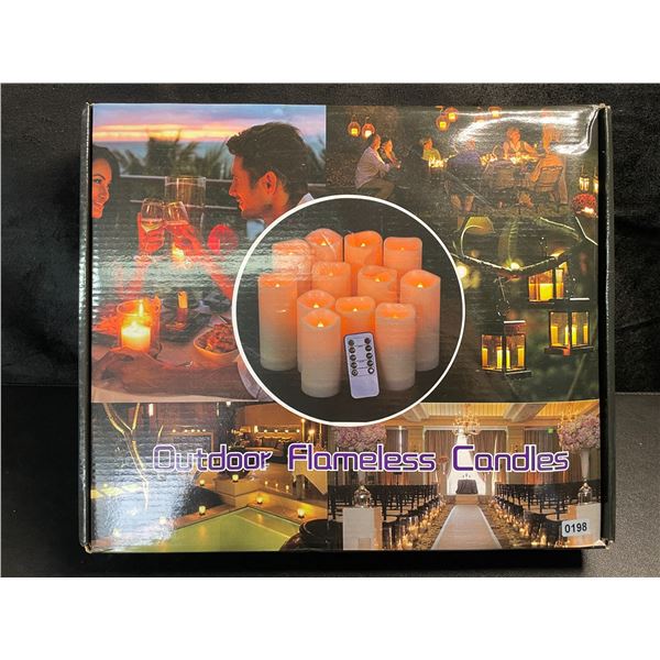 1 Box of LED Outdoor Flameless Candles - 12 Candles Included - Brand New