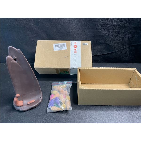 1 Backflow Incense Holder with Incense Cones - Brand New