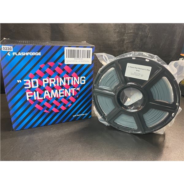 1 Roll of Flashforge 3D Printing Filament - PLA - Gray - Brand New
