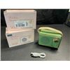 Image 1 : 2 Mini/Portable Retro Design Wireless Bluetooth Speakers - Green/Gold Colour - Brand New