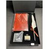 Image 2 : 1 Ink and Quill Feather Dip Ink Pen/Leather Notebook Stationary Set - Brand New
