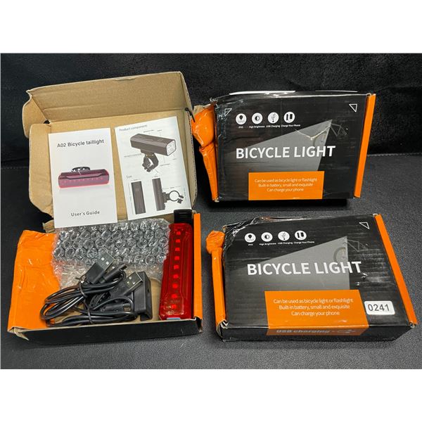 3 Rechargeable Bicycle Lights - Brand New