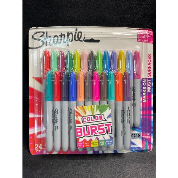 1 Pack of Sharpie Permanent Markers - Color Burst - 24 Count - New Sealed