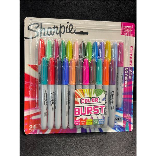 1 Pack of Sharpie Permanent Markers - Color Burst - 24 Count - New Sealed