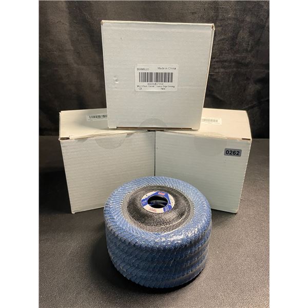 3 Boxes of Curved Flap Discs For Angle Grinding/Sanding - Abrasive Grinding Discs; 5 Per Pack - New