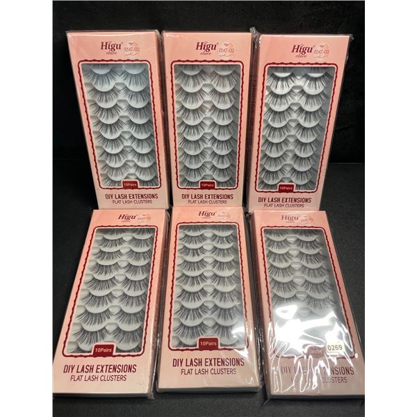 6 Packs of DIY Lash Extensions/Flat Lash Cluster Strips - 10 Pairs Per Pack - New Sealed