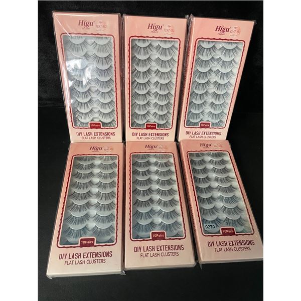 6 Packs of DIY Lash Extensions/Flat Lash Cluster Strips - 10 Pairs Per Pack - New Sealed