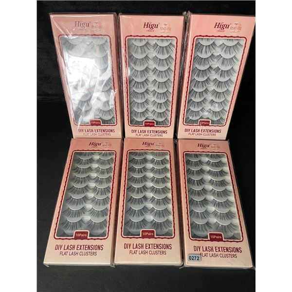 6 Packs of DIY Lash Extensions/Flat Lash Cluster Strips - 10 Pairs Per Pack - New Sealed