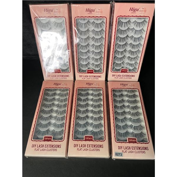6 Packs of DIY Lash Extensions/Flat Lash Cluster Strips - 10 Pairs Per Pack - New Sealed