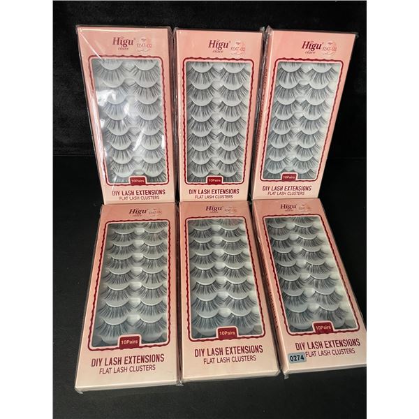 6 Packs of DIY Lash Extensions/Flat Lash Cluster Strips - 10 Pairs Per Pack - New Sealed