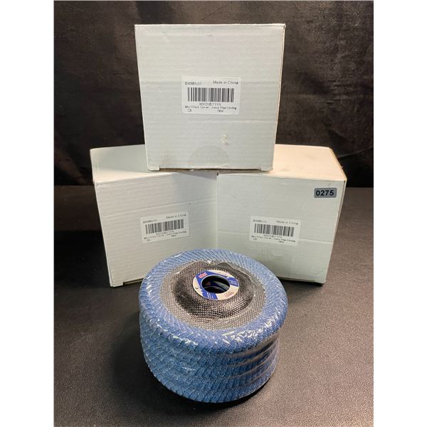 3 Boxes of Curved Flap Discs For Angle Grinding/Sanding - Abrasive Grinding Discs; 5 Per Pack - New
