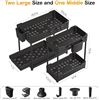 Image 6 : 1 Box of 3 Under-Sink Sliding Storage Organizers (2-Tier) Multi-Use Kitchen Organizers - Black - New