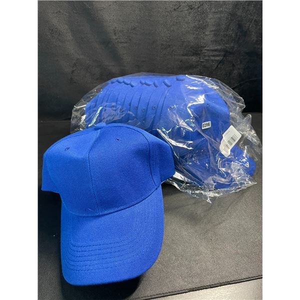 12 Blue Plain Baseball Hats - Great for Customizing! Brand New