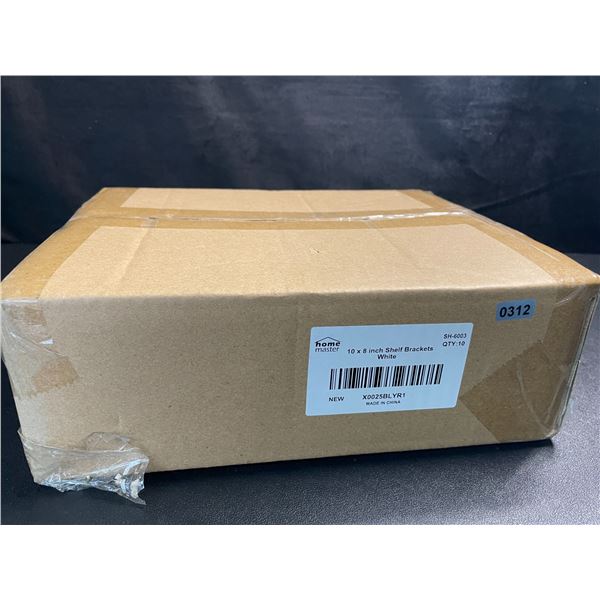1 Box of 10 Shelf Brackets - 8 Inch Size - Brand New