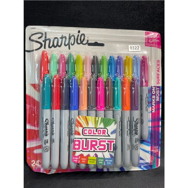 1 Pack of Sharpie Permanent Markers - Color Burst - 24 Count - New Sealed