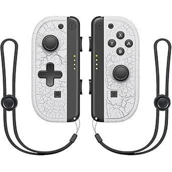 1 Set of Joycon Controllers for Nintendo Switch - White Marble Aftermarket Design - Brand New!
