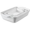Image 1 : Set of 3 Dowan Ceramic Casserole/Rectangular Baking Dishes - White - Brand New!