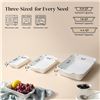 Image 2 : Set of 3 Dowan Ceramic Casserole/Rectangular Baking Dishes - White - Brand New!