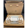 Image 3 : Set of 3 Dowan Ceramic Casserole/Rectangular Baking Dishes - White - Brand New!