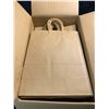 Image 2 : 1 Box of Brown Paper Bags with Handles (100 PCS) - (10" x 5" x 13" Size) - Brand New