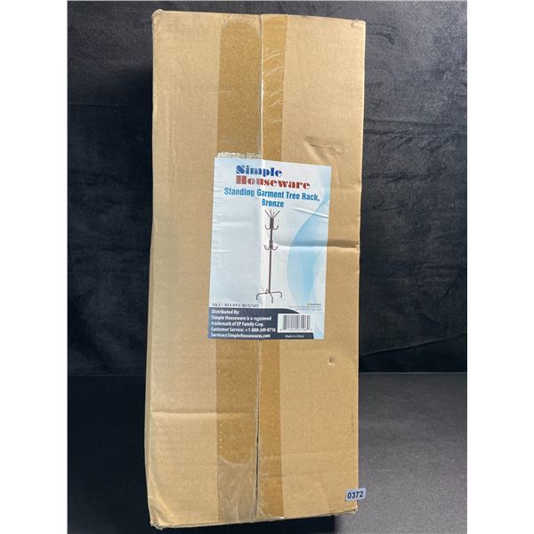 1 Simple Houseware Standing Garment Tree Rack - Bronze - Brand New