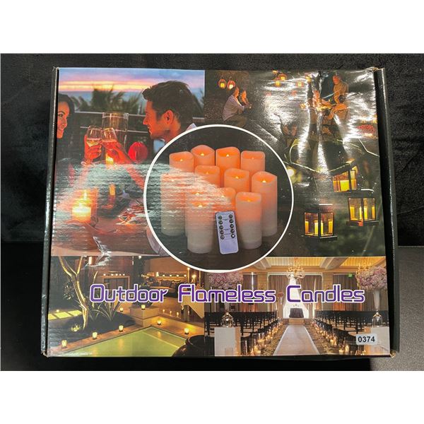 1 Box of LED Outdoor Flameless Candles - 12 Candles Included - Brand New