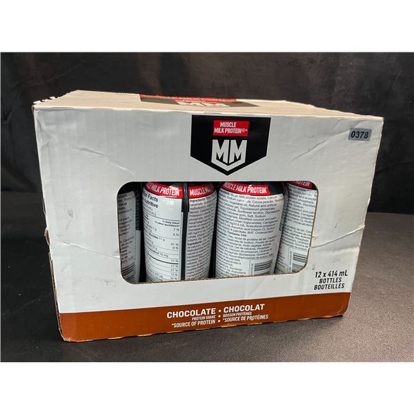 1 Case of Muscle Milk Protein Drinks - Chocolate Protein Shakes - 12 Bottles (414ml Each)