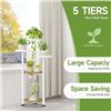 Image 6 : 1 Corner 5-Tier Metal Plant Stand Shelf - White/Wood Design - New in Box