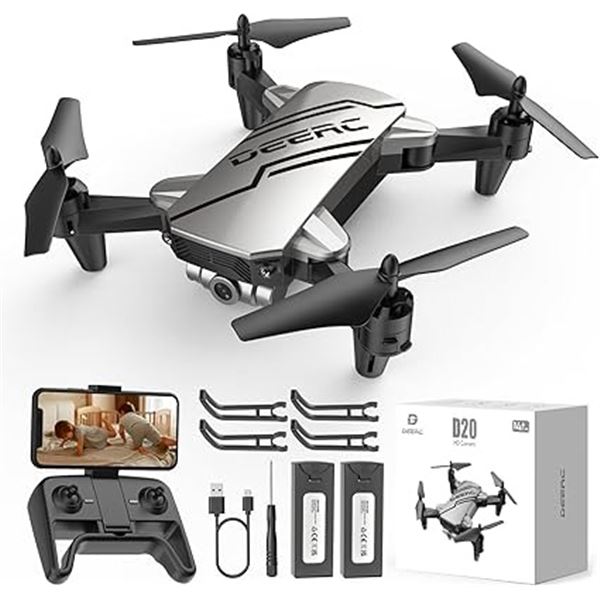 1 DEERC D20 Mini Foldable Remote Control Drone w/ 720P HD Camera - Brand New
