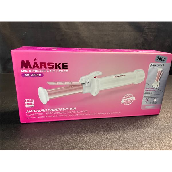 1 Marske Mini Cordless Hair Curler/Curling Iron; USB Rechargeable Design; Great for Travel - New!
