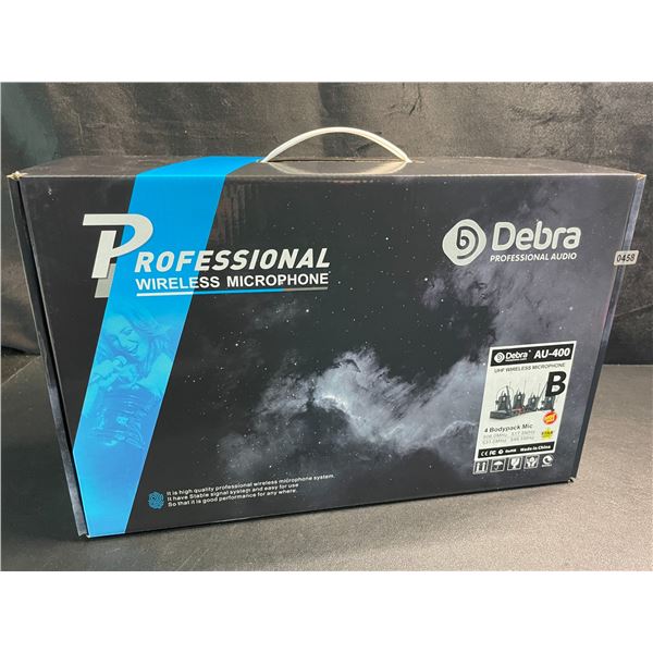 1 D Debra Professional Audio (Model: AU-400) UHF 4-Channel Wireless Bodypack Mic Set - BRAND NEW