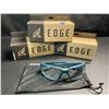 Image 1 : 3 Pairs of EDGE Dawson Wrap-Around Safety Glasses - Marine Frame, Clear Vapor Shield Lens - NEW