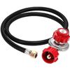 Image 1 : 2 Gas One 2109-Red 4FT  0-20 PSI High Pressure Regulator w/ Hose & Adjustable Dial - New