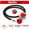 Image 2 : 2 Gas One 2109-Red 4FT  0-20 PSI High Pressure Regulator w/ Hose & Adjustable Dial - New