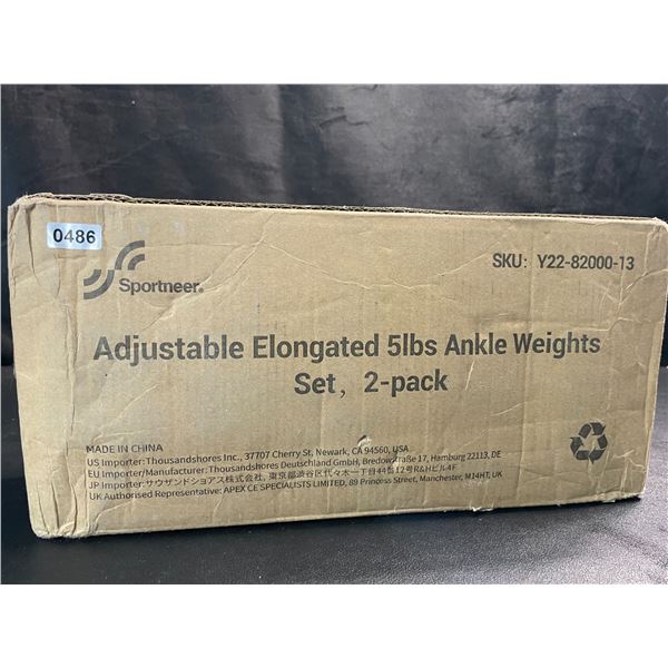 1 Box of Sportneer Adjustable Elongated 5lbs Ankle Weights Set (2-pack) - Brand New