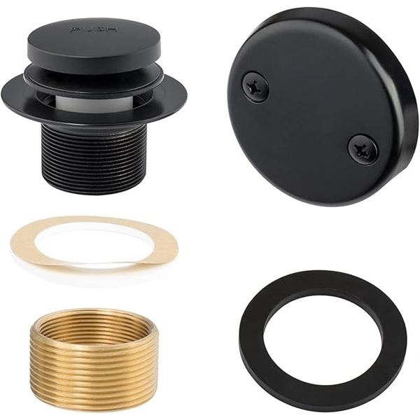 5 Replacement Bath Drain Trim Kits with Two-Hole Overflow Faceplate - Brand New