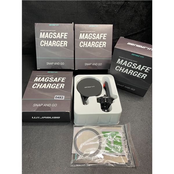 4 Magnetic Car Phone Mount Magsafe Chargers - Snap and Go Design - Brand New