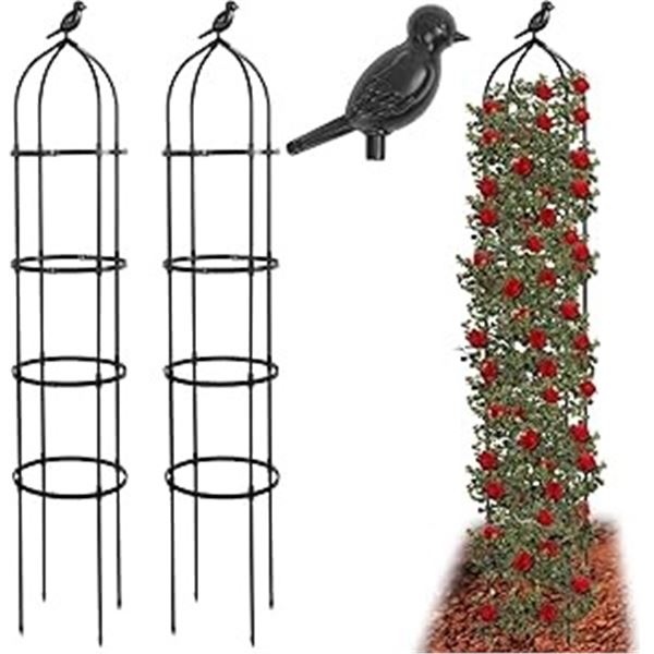 Box of 2 6FT Tall Metal Garden Trellises/Plant Support Towers for Outdoors/Indoor Plants - Brand Ne