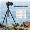 Image 5 : K and F Concept 64" Carbon Fiber Camera Tripod with Case - New