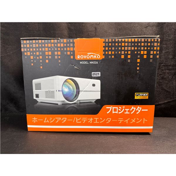 Rovomko Bluetooth Projector with Case 5G Wifi 4K Support 18000Lumens 350" Display - New