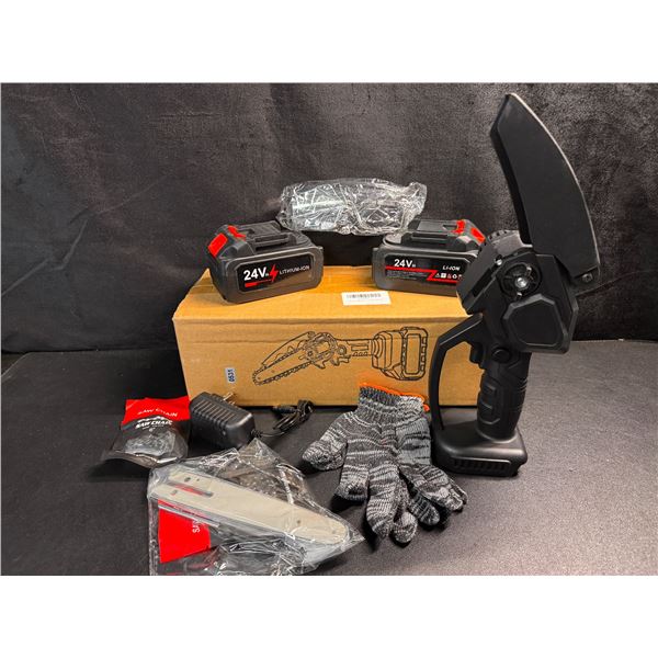 Portable Outdoor Electric Chainsaw with 2 Batteries - New